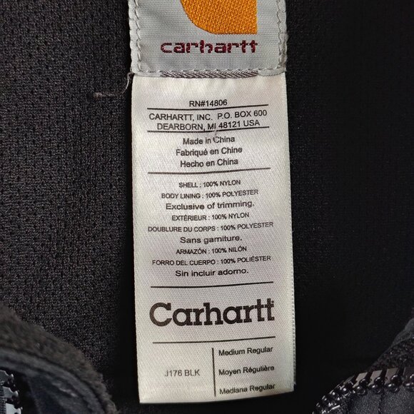 Carhartt Jacket Mens Medium Regular Black J176 Nylon EMT Medic Coat - Picture 9 of 15